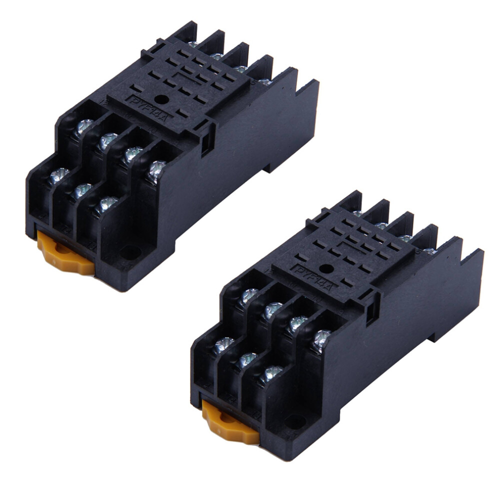 2Pcs Pyf14a Din Rail Power Relay Socket Base 14 Pin For My4nj Hh54p 4853719378016
