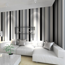 L 9.5 m x W 0.53 m Non Woven Fabric Modern Striped Wallpaper