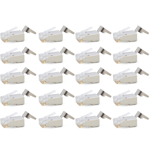 20 Pcs Cat6/6A RJ45 Pass Through Modular Plugs, Shielded (STP)