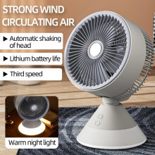 (Dark Grey, 21.1 D x 22.7 W x 32.7 H(cm)) Circulator Table Fan in Grey - Whisper-Quiet 28dB Design, 90 90 All-Around Oscillation, 15 Metres of Powerful Airflow