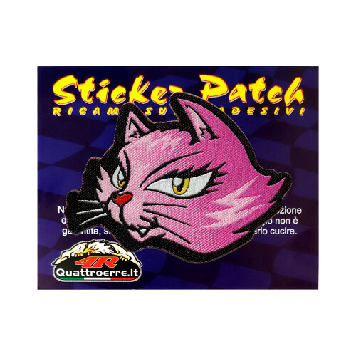 Rosa Kätzchen Kleber Patch für Textilien 1
