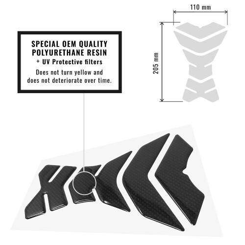 Paraserbatoio Tank Pad 3D Aufkleber für Motorrad Modular Component, Carbon 1