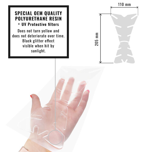 Paraserbatoio Tank Pad Sticker 3D Sprint Super Transparent Glitter 1