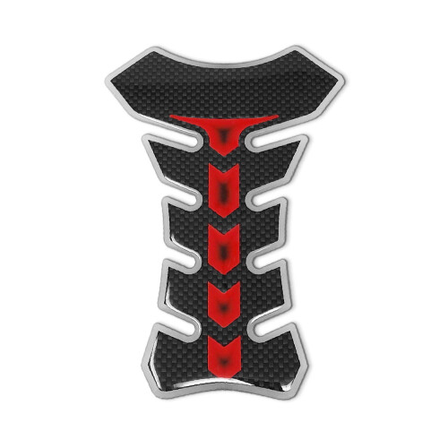 Paraserbatoio Tank Pad 3D Farbe Grau-Rot Carbon