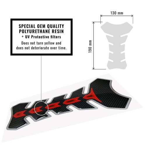 Paraserbatoio Tank Pad 3D Farbe Grau-Rot Carbon 1