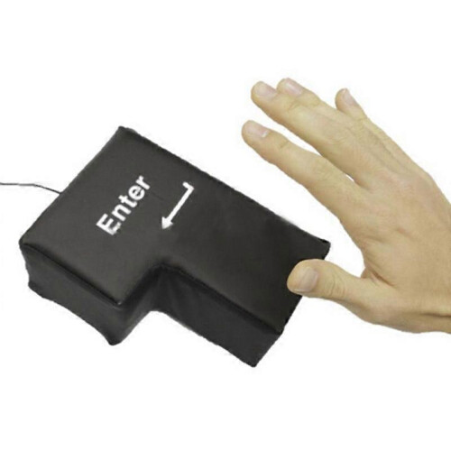 (As show, One size) Big Enter Key Pillow Button USB Enter Key Replacement Stress Reliever Creative Computer Enter Pillow 1