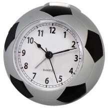 (Silver, One size) Mini Desktop Alarm Clock Novel Soccer Ball Alarm Clocks For Boys Football Fans(white)
