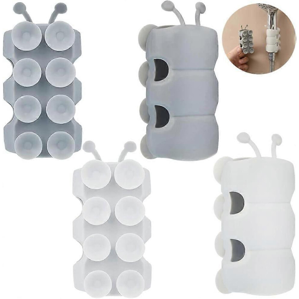 (As Show, One Size) 4-Pack Vacuum Suction Cup Shower Head Holder, Silicone Strong Suction Handheld Shower Holder 4632480841000