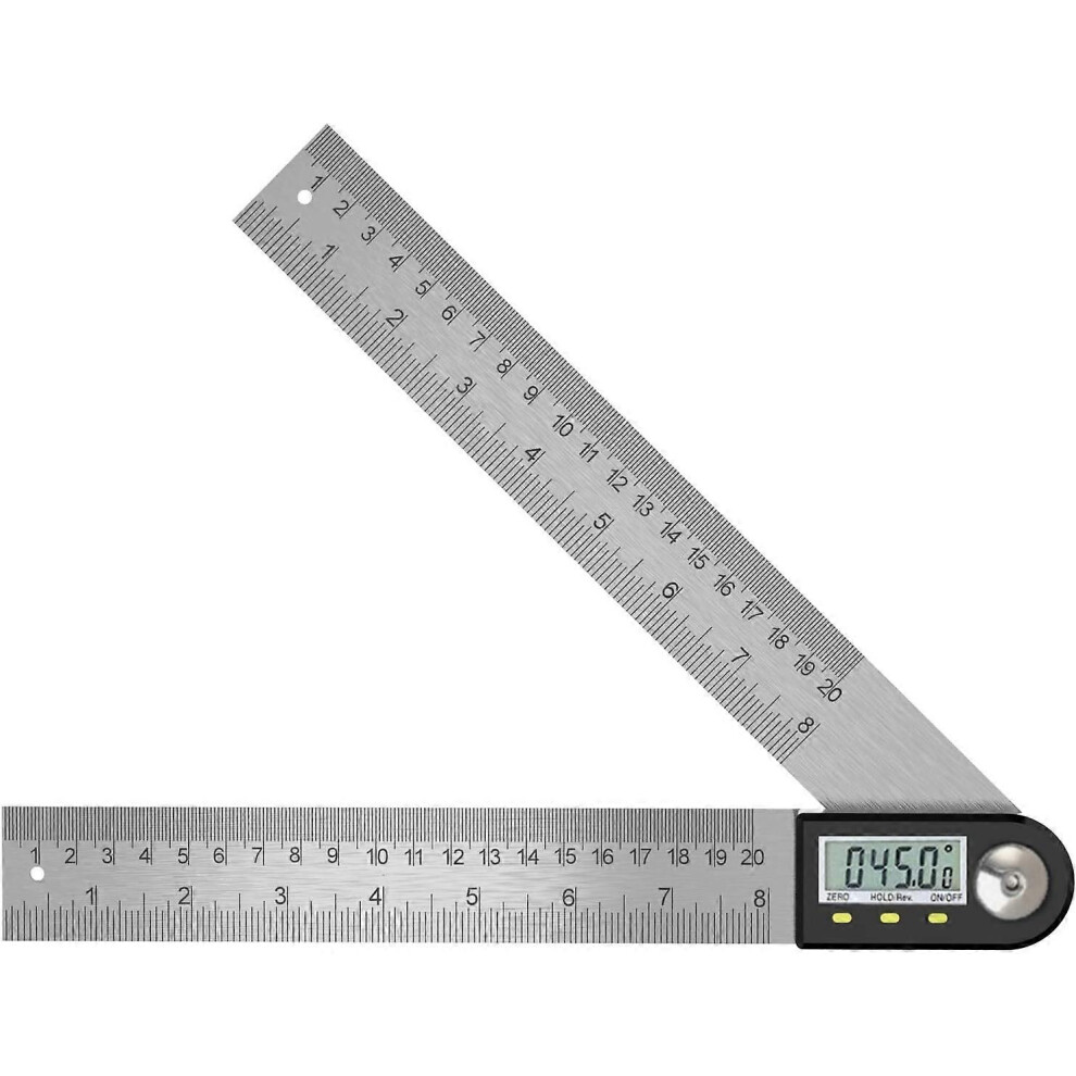 (As show, One size) Digital Angle Finder 0-360 Digital Inclinometer Stainless Steel Angle Protractor Ruler with LCD Display for Woodworking Construction Repair