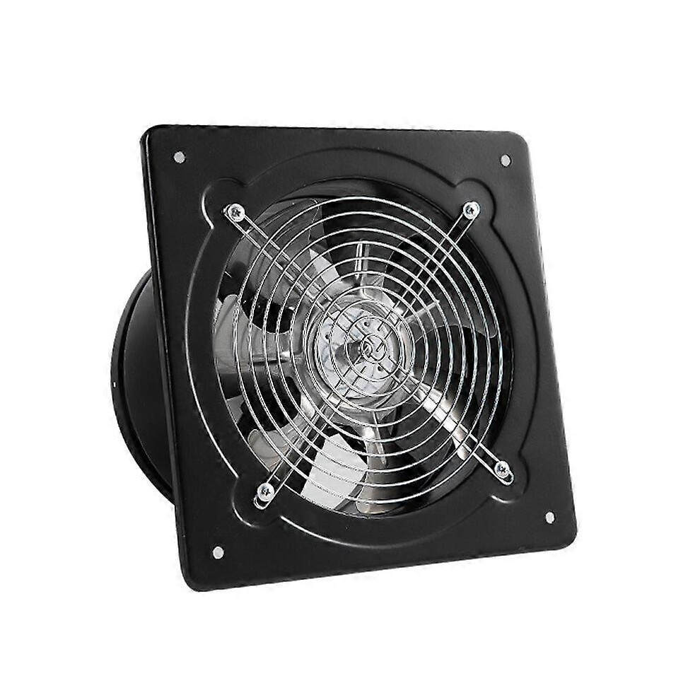 (As show, One size) Bathroom Fan Metal 180mm50W Wall Mounted Room Fan with Ventilated Return Damper for Kitchen, Garage (Black)