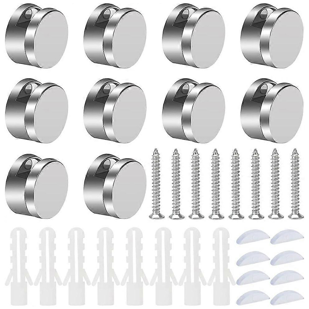 (As show, One size) 4 Pieces Mirror Clips Glass Clamp, Zinc Alloy Glass Clip, Mirror Fixing Holder, Mirror Clips, with Caps and Screws, for 5mm Thick-image-OPC-PHQ52W9-NEW
