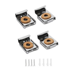 (As show, One size) Frameless Glass Wall Mount Kit Mirror Wall Bracket, with 4 Sets of Pins and Screws, Can Be Used to Hang and Fix Mirror or Glass (Silver)