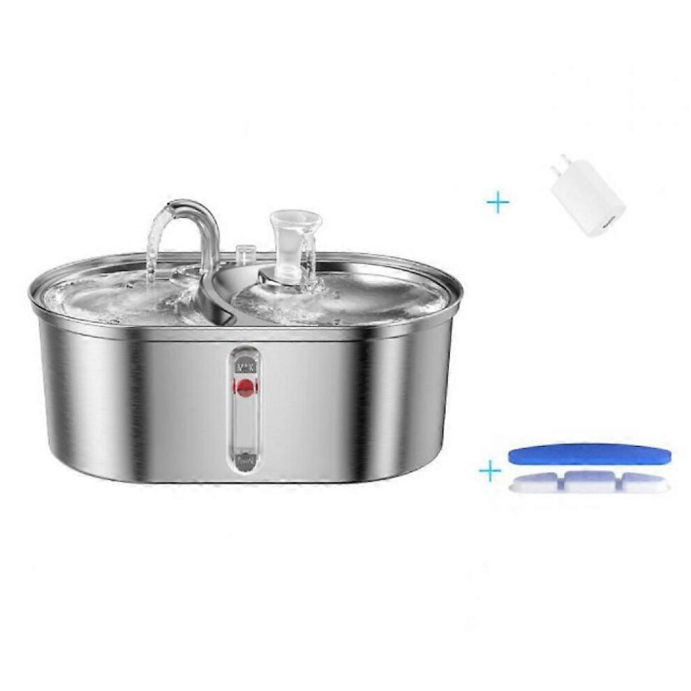 (As show, One size) Stainless Steel Cat Water Dispenser, 3.2L Capacity, Pet Water Dispenser, Automatic Circulation, Cat Dog Drinker