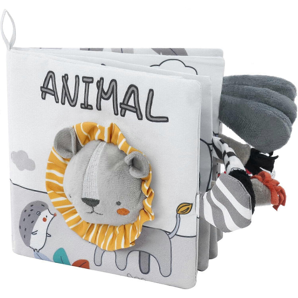 (As show, One size) (Lion) Baby Awareness Cloth Book, Children's Educational Toy Gift Idea From Birth, Soft Crinkled Book with Animals