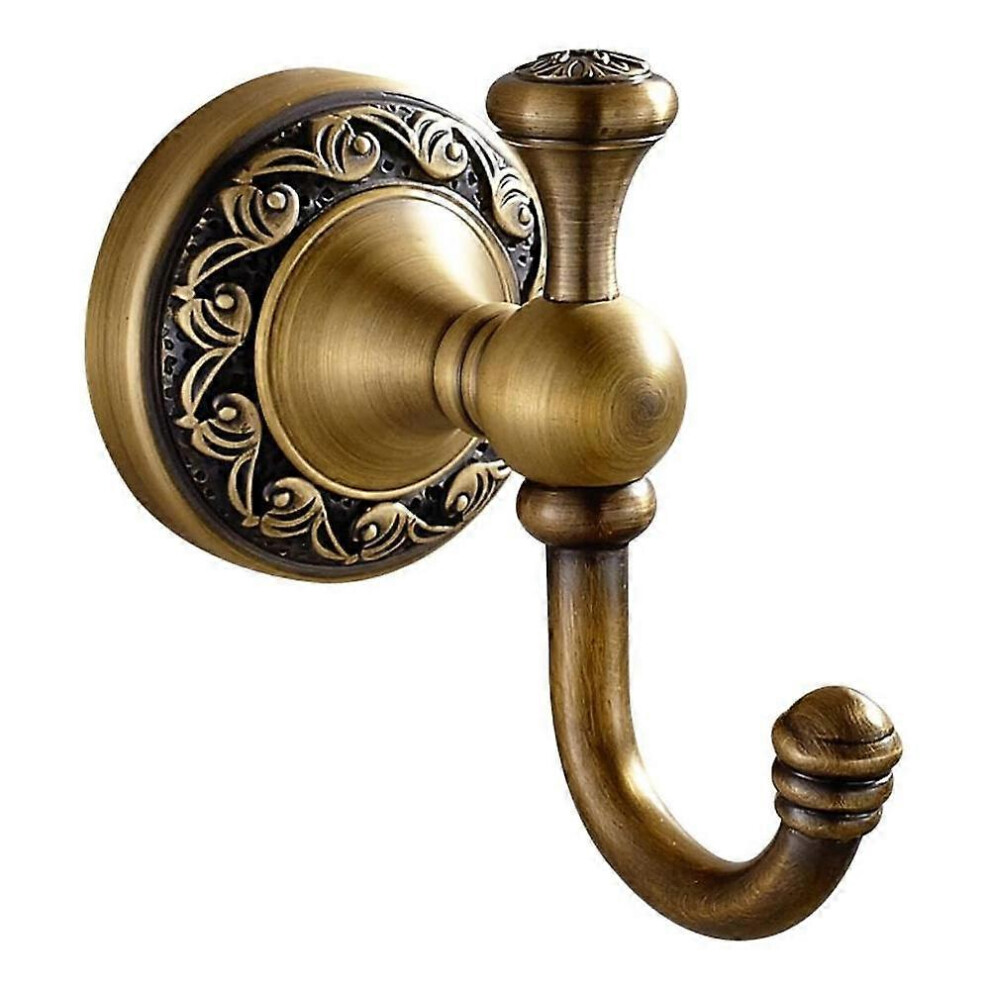 (As show, One size) Antique Brass Towel Hook, Robe Hook, Vintage Single Door Wall Hanger