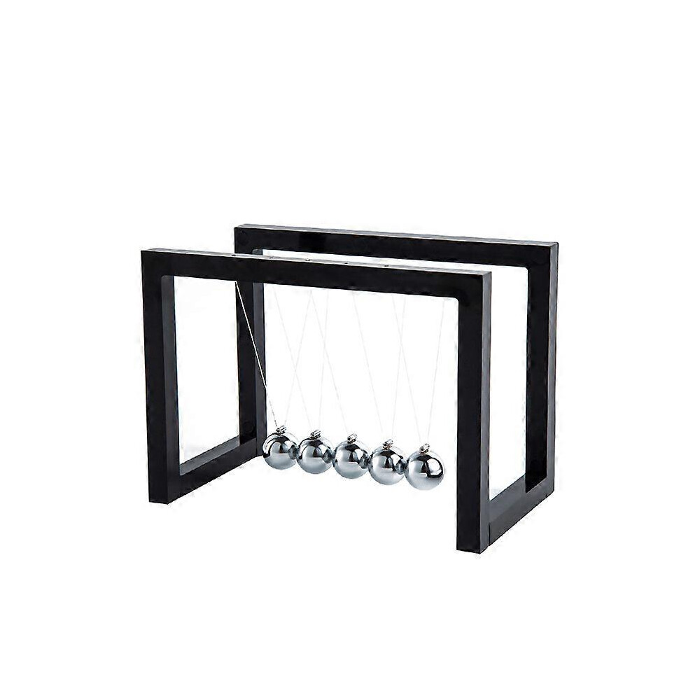 (As show, One size) BlackPendulum Ball, Metal Newton Pendulum Newton Balance Balls Swings Desk Physics Science Pendulum Ball Desk Toy for Home Office