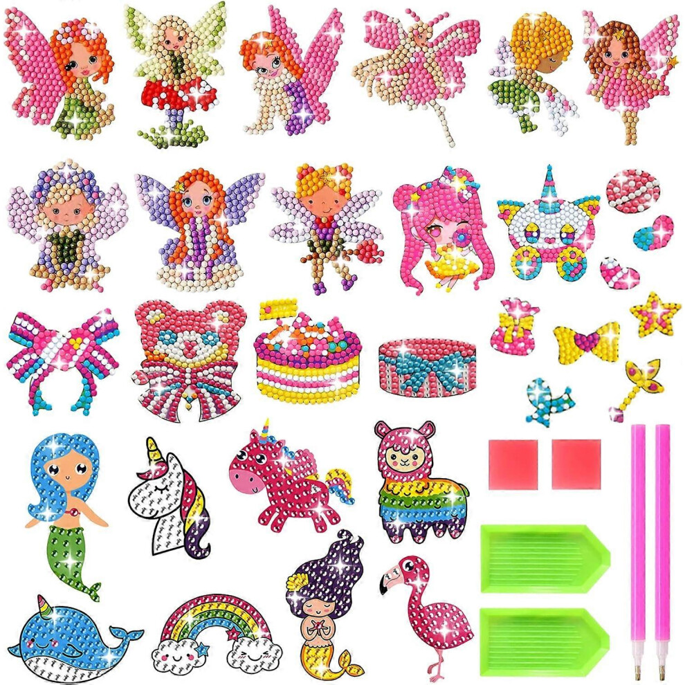 (As show, One size) (Fairies)Diamond Painting for Children, 31 Pieces DIY Diamond Painting for Children 5D Diamond Stickers Diamond Embroidery Kits for Children and Adult