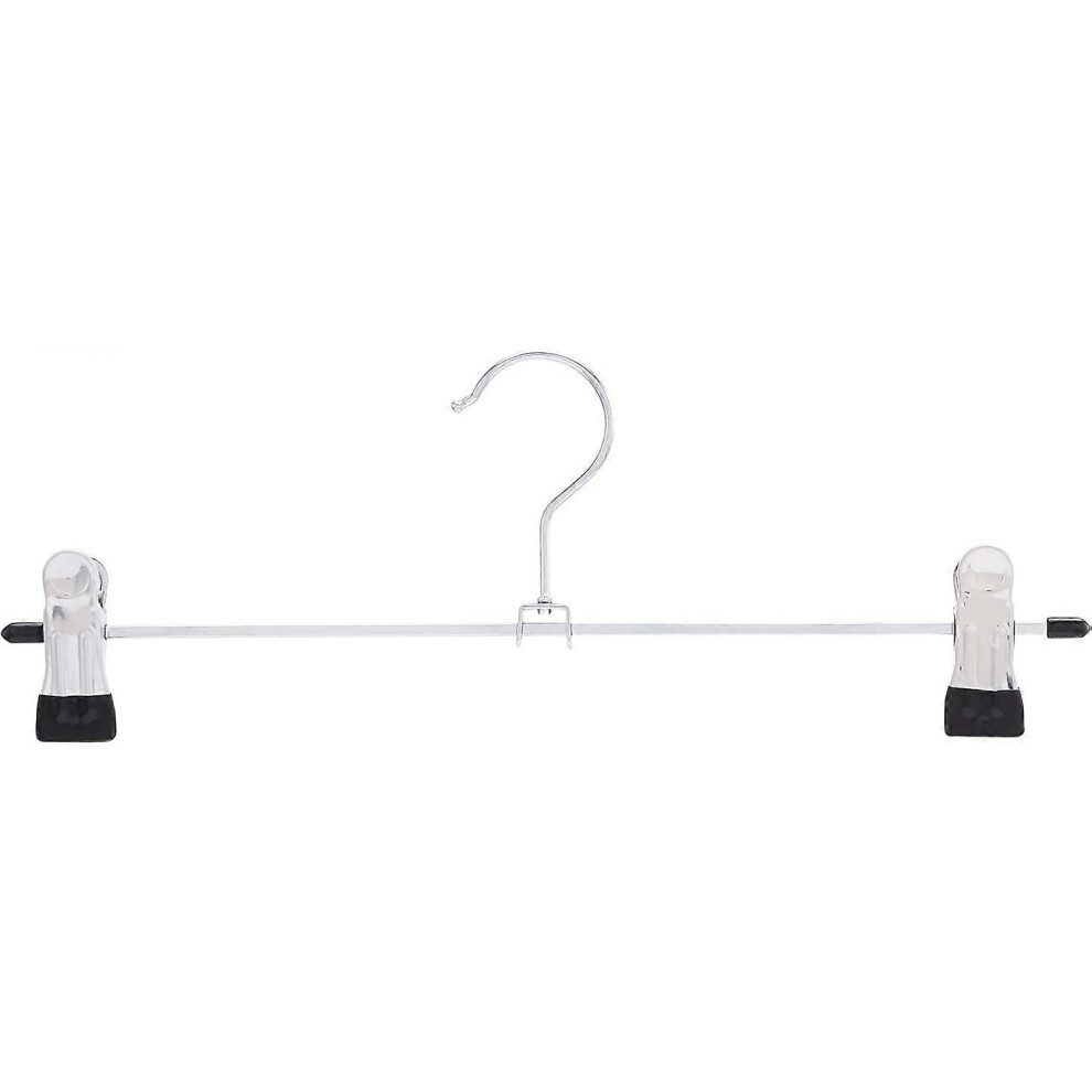 (As show, One size) Metal clip hangers for pants and skirts, set of 10, Chrome