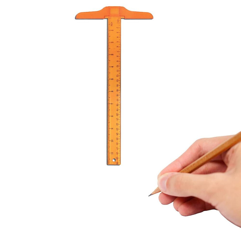 (As show, One size) (30cm orange)Transparent Plastic T Square, Plastic T-Square, Transparent T-Ruler, T Square for Drawing and General Layout Work School Office Home Sket
