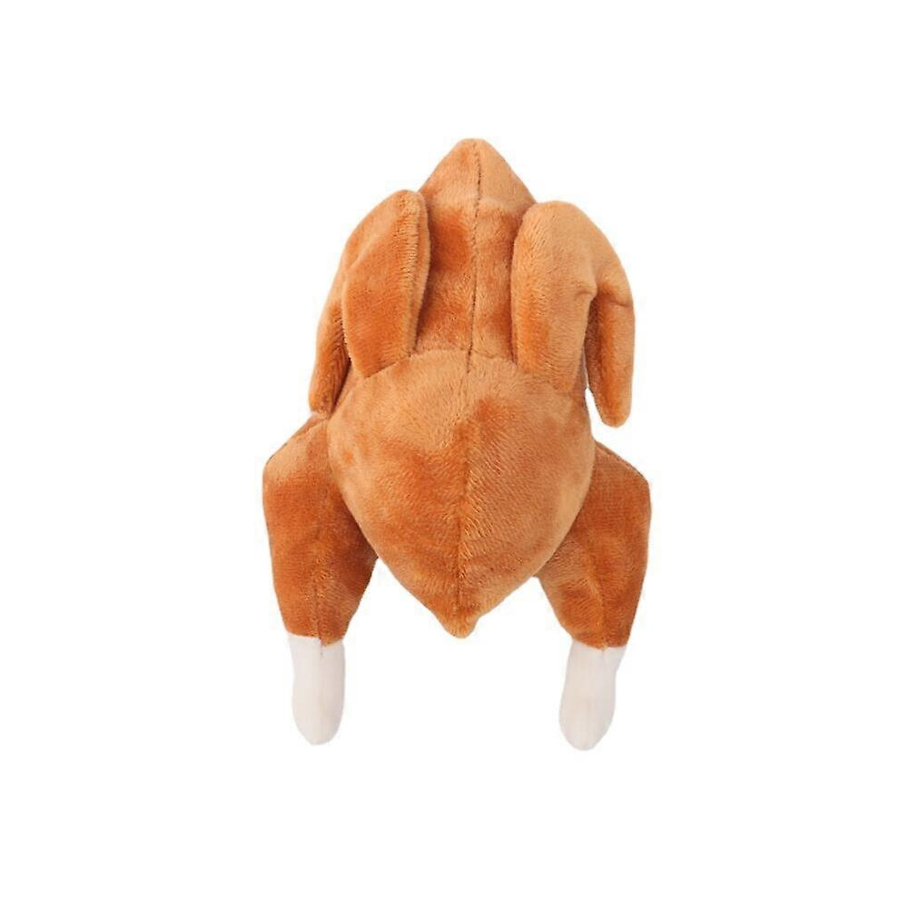 (As show, One size) (Roast Chicken Shape) Stuffed Plush Roast Chicken Squeaky Pet Toy Dog Toy