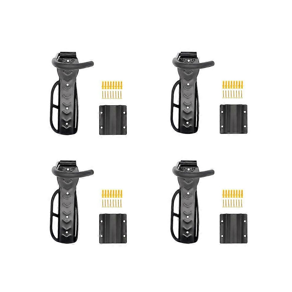 (As show, One size) 4 pcs Bike Rack Wall Mount Black for 4 Bikes Wall Mounts