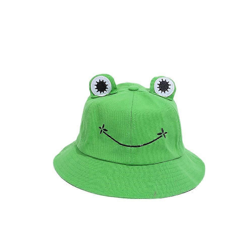 (As show, One size) Frog Bucket Hat for Adults Cotton Sun Hat for Women Packable Cotton Fisherman Hat for Kids Women