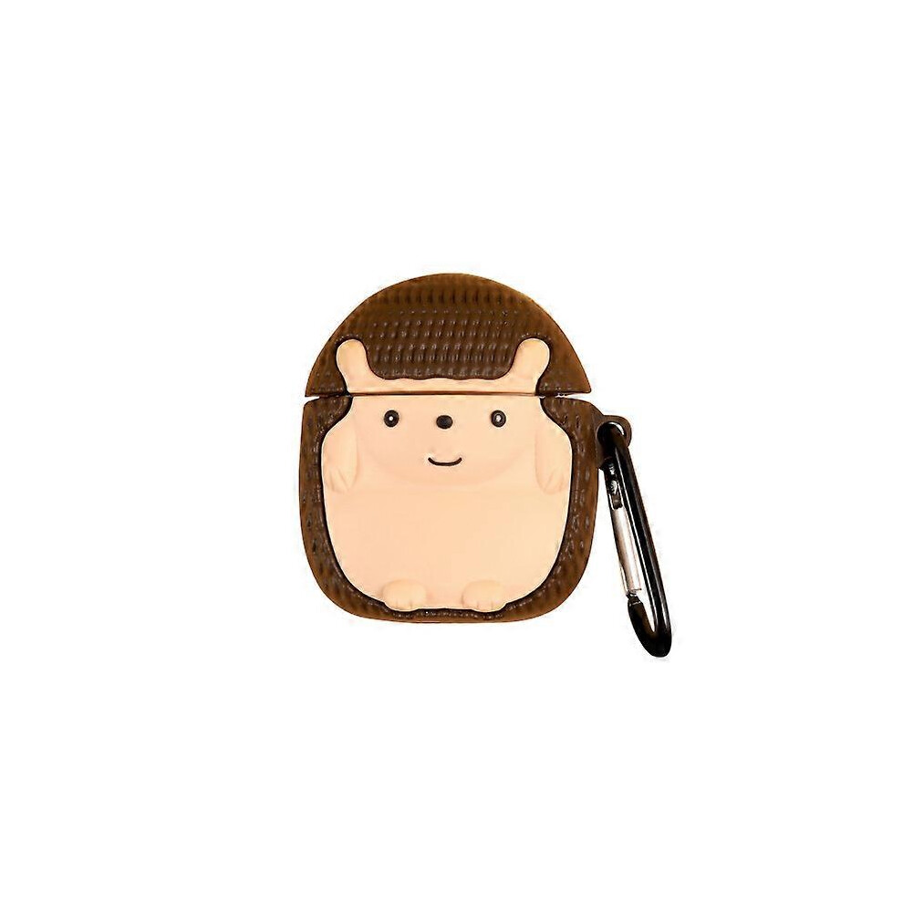 (As show, One size) (Hedgehog) Silicone Airpods Cover Cute Funny Compatible for Apple Airpods 1 and 2 [Animal Series]