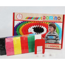 (As show, One size) 100pcs Domino Stones/Wooden Dominoes Large Edition Domino Set + Bag + Booklet + Accessories