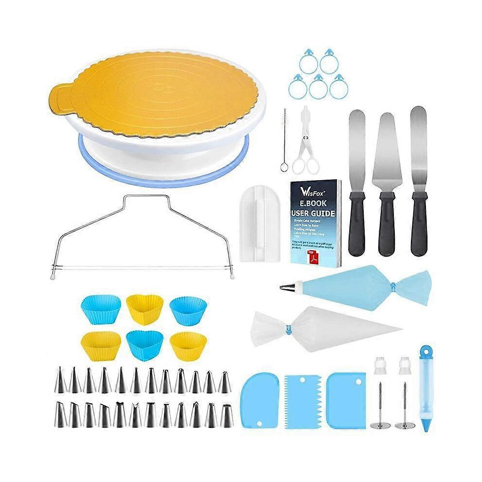 (As show, One size) Baking Tools, 103pcs Set Handmade Cake Turntable DIY Dessert Making Muffin Cup Cake Decorating Baking Tools