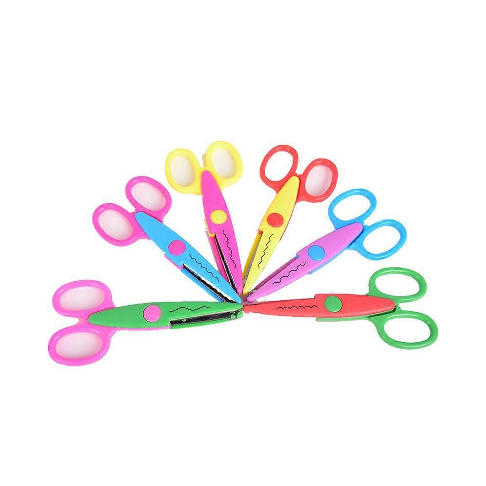 (As show, One size) 6pcs Child Safety Scissors, Preschool Training Scissors, Serrated Scissors, Zigzag Scissors