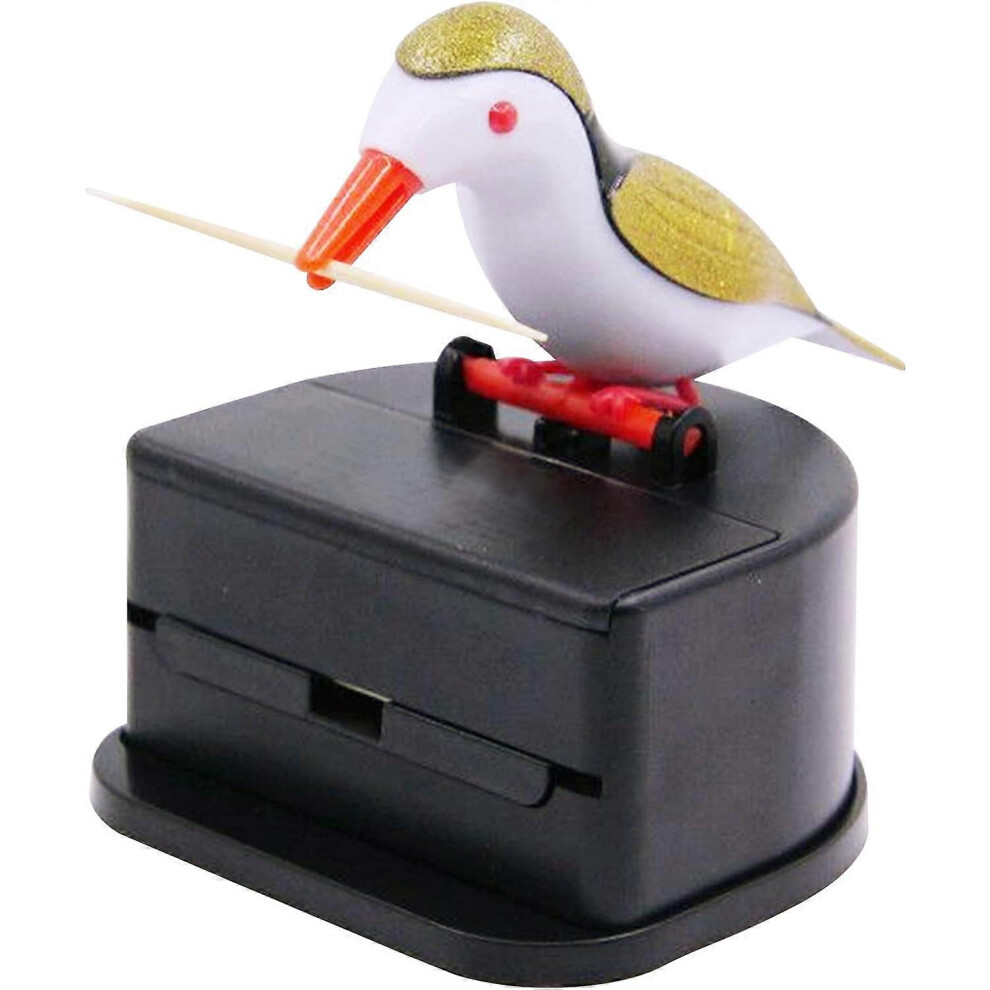 (As show, One size) (gold)Little Bird Creative Push Toothpick Dispenser