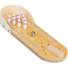 (As show, One size) Table Bowling, Mini-Game, Set with 10 pins, skill, Adults & Children from 3 Years, Nature