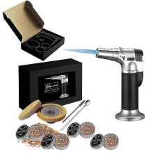Cocktail Smoker Kit with Torch And Wood Chips for Whiskey And Bourbon,aged Cocktail Smoker with 4 Flavored Smoking Wood Chips (no Butane)-AF