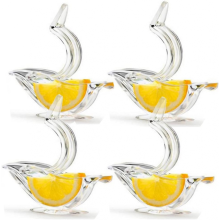 Presse-citron manuel en acrylique, presse-agrumes portable et transparent, élégant en forme d'oiseau, pour orange, citron, grenade (4 pièces