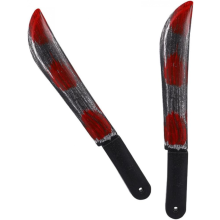Lot de 2 épées réalistes en plastique pour Halloween, cosplay, jouet de coupe pour spectacle de fête, couleurs rétro vives, Halloween