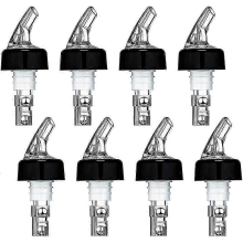 Lot de 8 verseurs automatiques pour bouteilles, bec verseur avec queue et collier, pour bouteilles d'alcool 1 oz/30 ml, JP