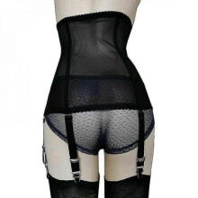 (S, Black) Women's High-waist Firm Shaping Waist Removable Garter Belt Lady Clothing G ODS