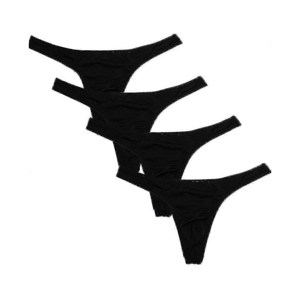 (L,Black)Men's String Underwear 4 Pack SRU