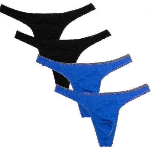 (XXL, Black blue) Men's String Underwear 4 Pack SRU