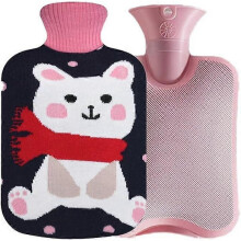 LINJOU Hot Water Bag  2 Liter with Knit Cover for Pain Relief Hot Cold Therapy(Polar Bear)