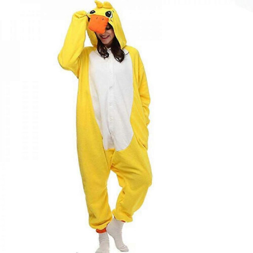 (L)Yellow Duck Animal Onesie Pajama QFM 1