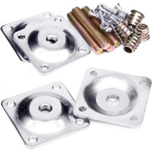 LINJOU 47 x 48 x2.3mm Furniture Leg Attachment Plates Industrial Strength T-Plate Sofa Legs -Set of 4