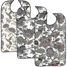 3 Pack Adult Bibs for Eating, Adult Bibs with Crumb Catcher, Washable YLZ