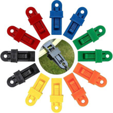 LINJOU Plastic Tent Clamps Tarp Clip for Outdoors Camping Activities and Hiking 12 Pieces (Multicolor)