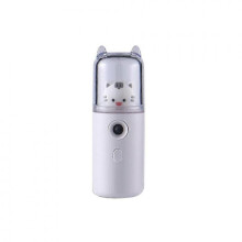 LINJOU Electric Face Mist Sprayer 30ml Skin Care Rechargeable Hydrating Mini Facial Water Steamer Mister Humidifier, White