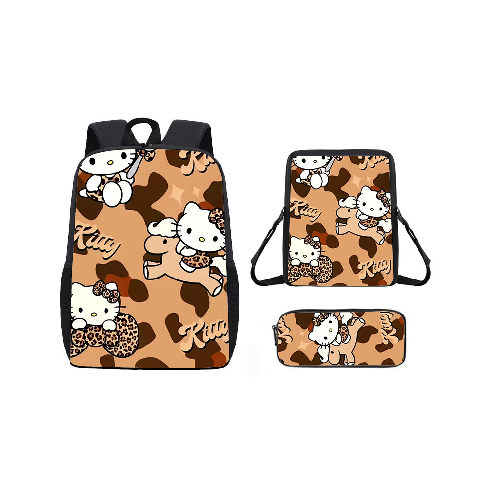 (15, 17-inch Backpack) 3D Hello Kitty Cute Kitty Backpack for Elementary and Middle School Students Cartoon Unisex Backpack-image-OPC-PHQ5DY9-NEW