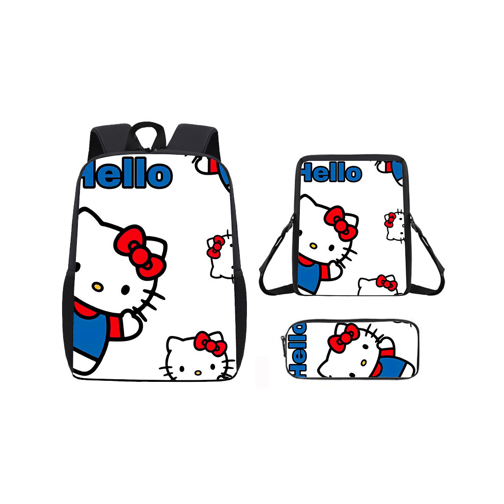 (06, 17-inch Backpack) 3D Hello Kitty Cute Kitty Backpack for Elementary and Middle School Students Cartoon Unisex Backpack-image-OPC-PHQ5DYR-NEW