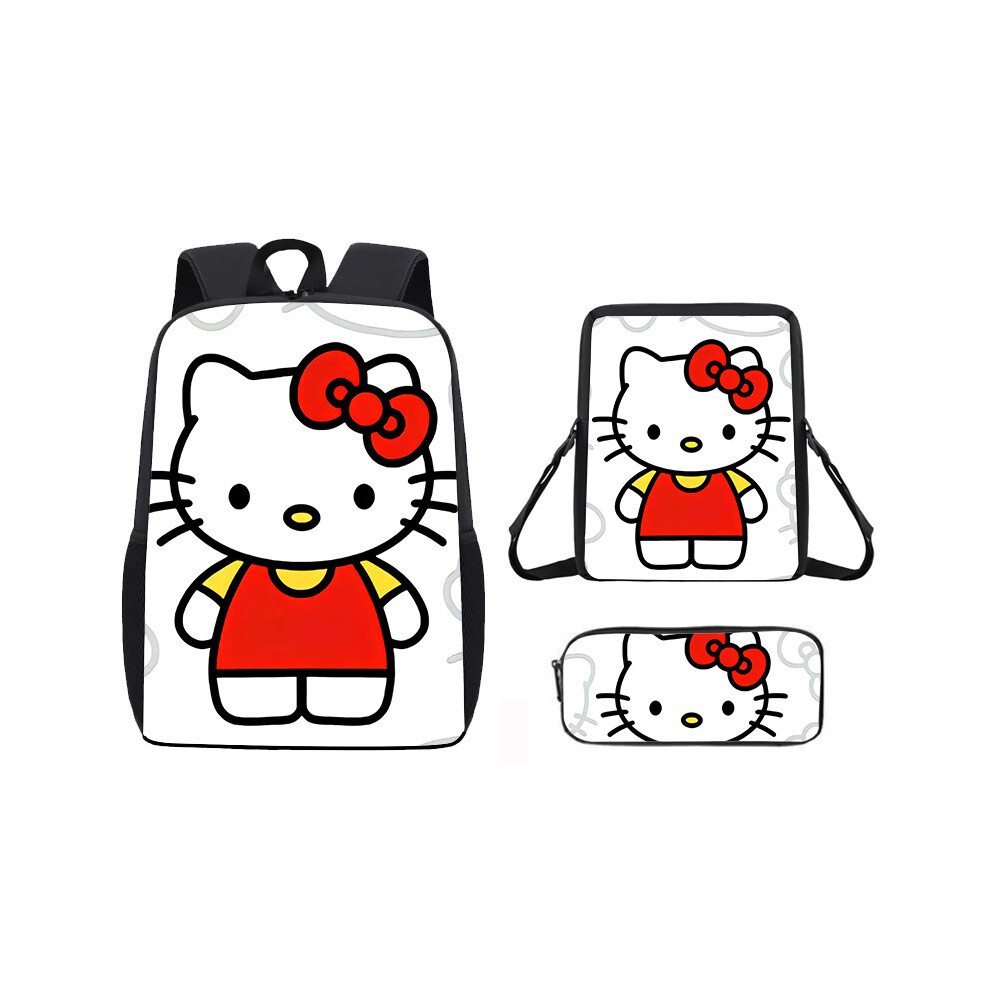 (01, Pencil Case) 3D Hello Kitty Cute Kitty Backpack for Elementary and Middle School Students Cartoon Unisex Backpack-image-OPC-PHQ5DZB-NEW
