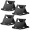 (4 black)Mobile phone holder, 4-pack mobile phone holder, universal foldable tablet holder, multi-angle pocket desktop support, black bare metal 4 pcs 1