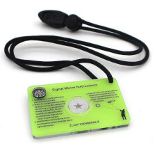 Signal Mirror Survival Reflective Mirror,Outdoor Survival Signal Mirror,Waterproof Reflective Signal Mirror with Compass Neck Lanyard